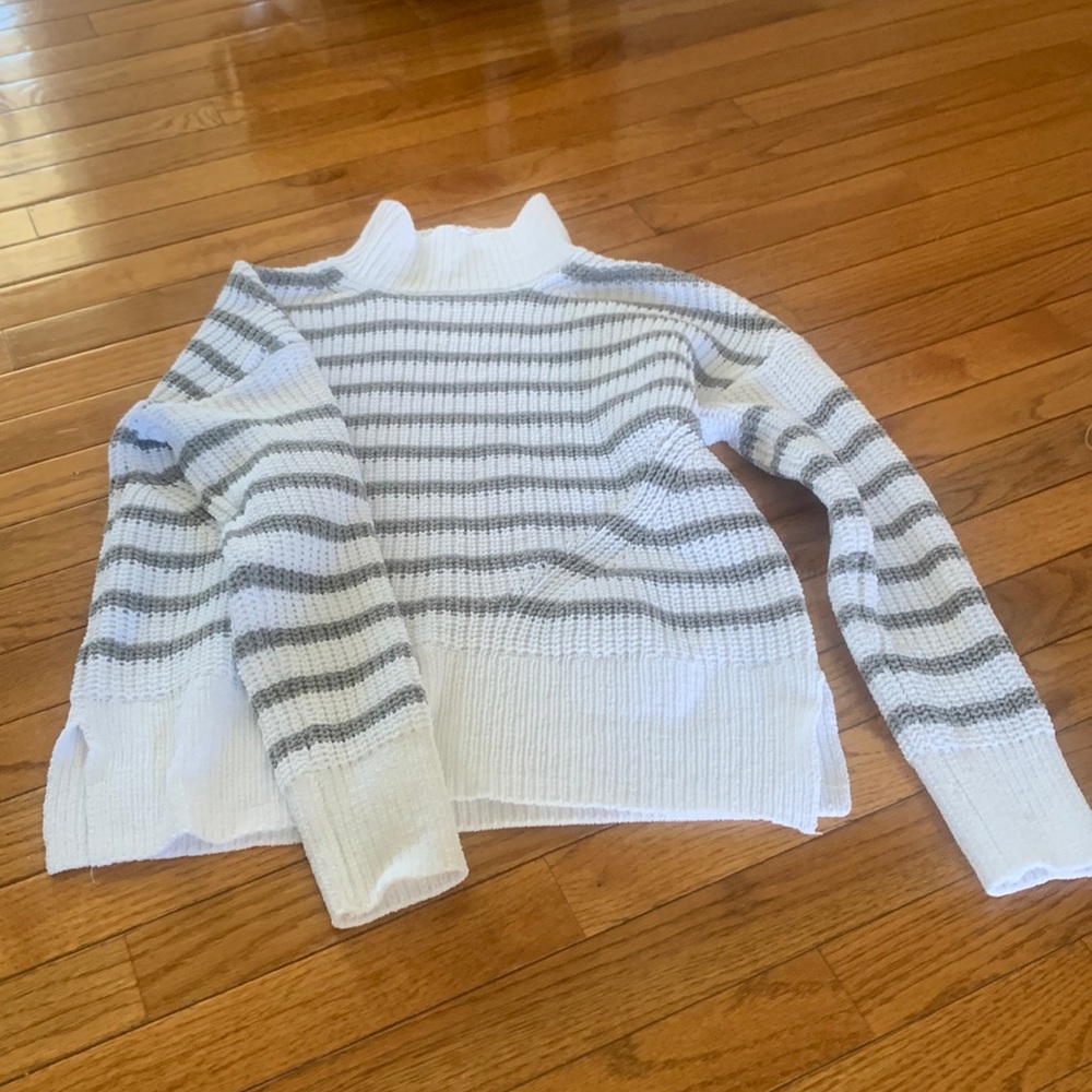 Grey and white striped sweater